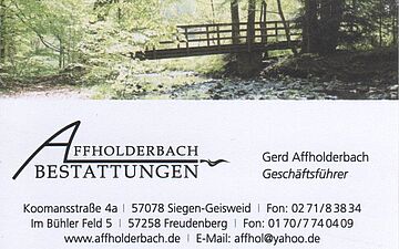 Affholderbach Bestattungen,
Inh. Gerd Affholderbach e. K. in Siegen